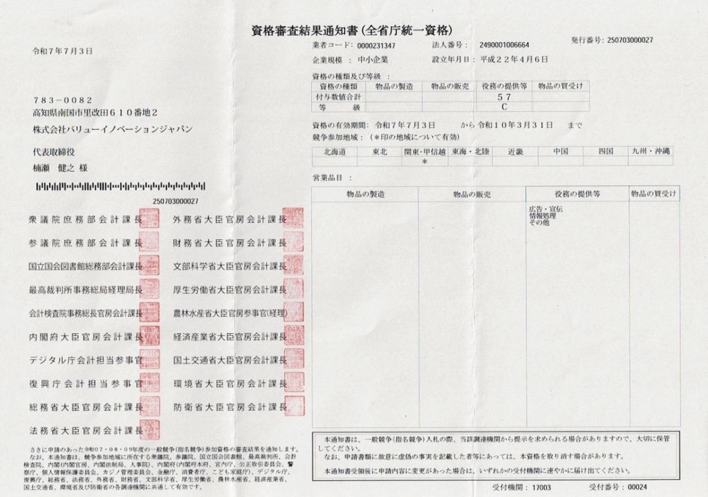 全省庁統一資格